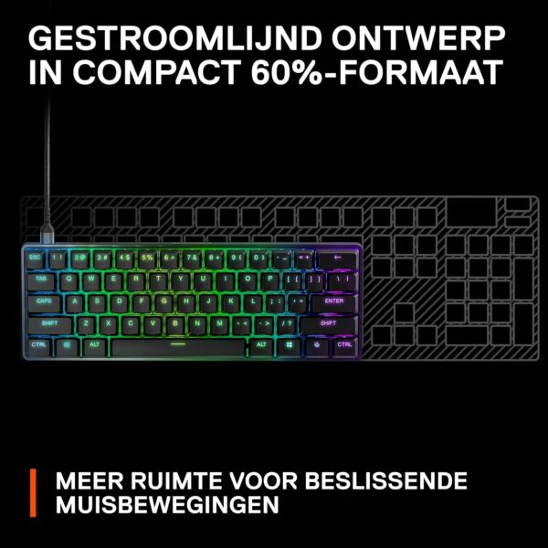 SteelSeries Apex 9 Mini - Mechanical Gaming Keyboard – Optical Switches – 2-Point Activation – Compact Esports Mini 60% Structure Factor – Hotswappable Switches - US (QWERTY)...