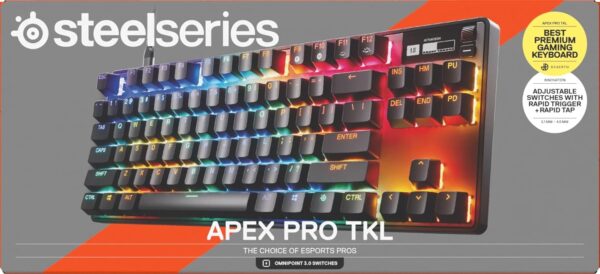 SteelSeries Apex Pro TKL Gen 3 - HyperMagnetic Gaming Keyboard - OmniPoint 3.0 - Adjustable Activation - Rapid Trigger - Presets for Games - Rapid Tap/SOCD - OLED - RGB - NOR...