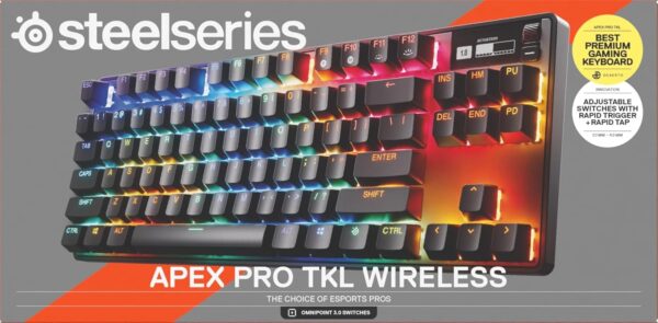 SteelSeries Apex Pro TKL Wireless Gen 3 - HyperMagnetic Gaming Keyboard - OmniPoint 3.0 - Adjustable Activation - Rapid Trigger - Games Presets - Rapid Tap/SOCD - OLED -UK...