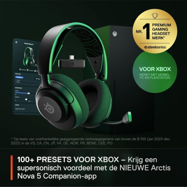 SteelSeries Arctis Nova 5X Wireless Gaming Headset for Multiple Systems- Neodymium Magnet Drivers- 100+ Audio Presets- 60H Battery Life- 2.4GHz Bluetooth- ClearCast Gen2.X-mic-...