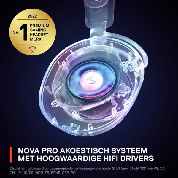 SteelSeries Arctis Nova Pro Wireless Multi-System Gaming Headset - Neodymium Magnet Drivers - Active Noise Cancelling - Infinity Power System -ClearCast Gen 2 Microphone - PC,...