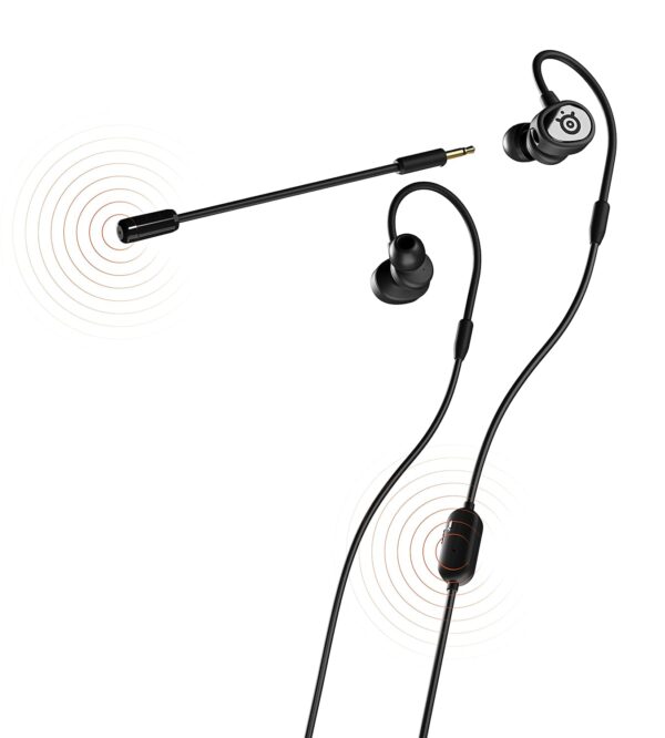 SteelSeries Tusq - In-Ear Gaming Headset - Dual Microphone with Removable Covers - Ergonomic Suspension Headphones - for Mobile Devices - Black