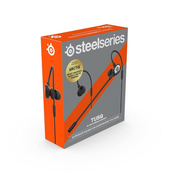 SteelSeries Tusq - In-Ear Gaming Headset - Dual Microphone with Removable Covers - Ergonomic Suspension Headphones - for Mobile Devices - Black