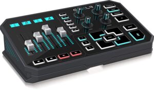TC Helicon GoXLR Revolutionary online broadcasting platform with 4-channel mixer, motorized faders, soundboard and vocal effects