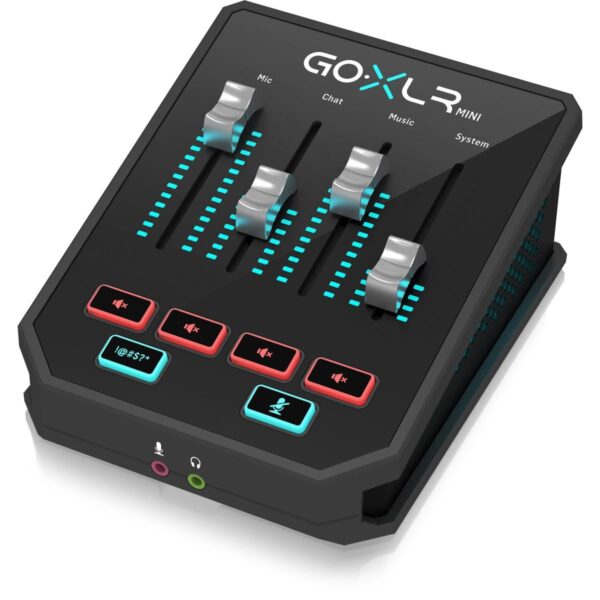 TC Helicon GoXLR Revolutionary online broadcasting platform with 4-channel mixer, motorized faders, soundboard and vocal effects